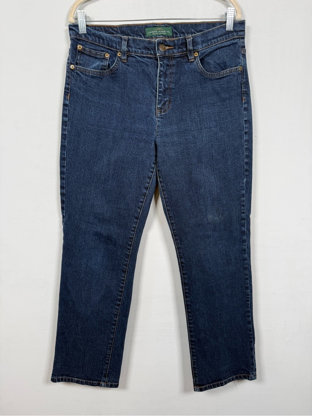 Lauren Ralph Lauren Women's Dark Wash Classic Straight Jeans, Size 12